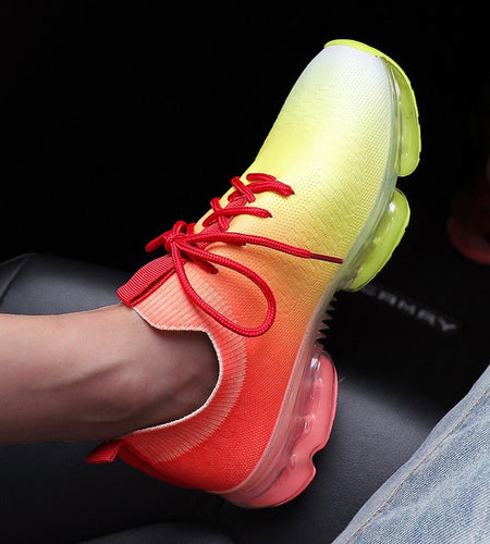 Fashion Mesh Cozy Running Sport Shoes Women Lace Up Sneakers