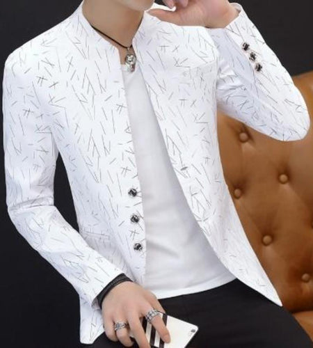 Men's Casual Round Collar Slim Fit KPOP Style Blazer