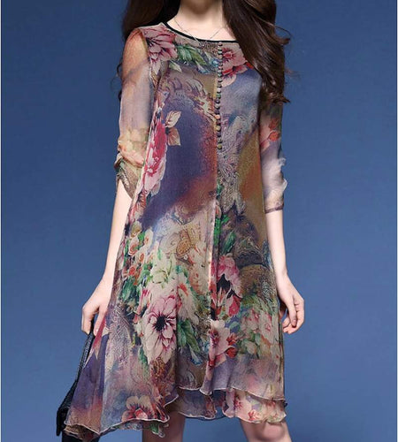 Women's Quarter Sleeve Floral Dress