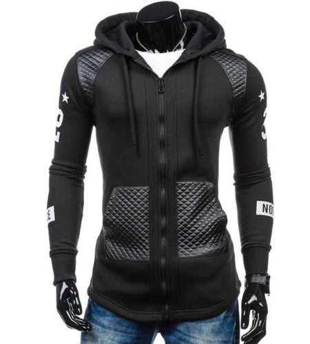 Men's Street Style Biker Zipped Up Hoodie