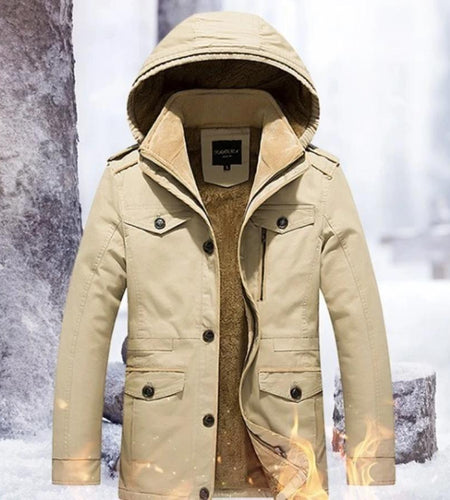 Men's Winter Hooded Coat with Inner fur Lining