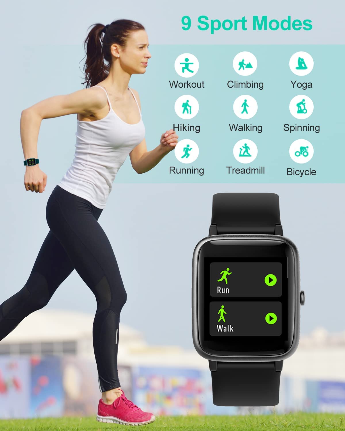 Smart Watch For IOS And Android Phones IP68 Waterproof Fitness Tracker Watch With Heart Rate Sleep Monitor Steps Calories Counter