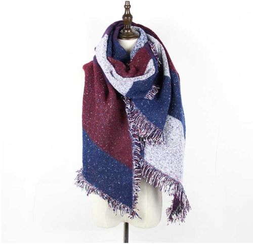 Load image into Gallery viewer, Wool Cashmere Bevel Tassels Scarf Wrap
