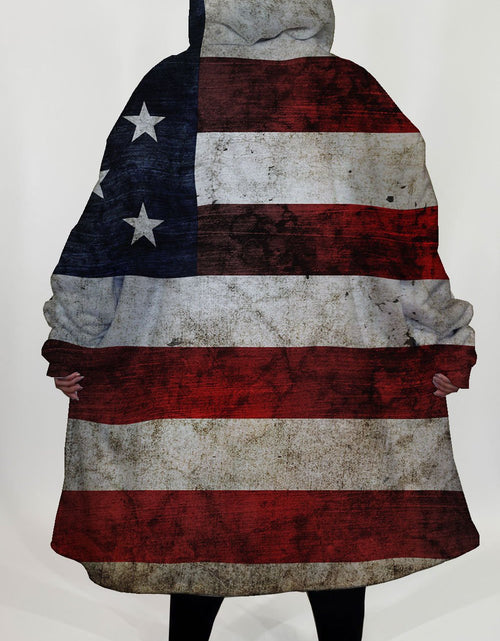 Load image into Gallery viewer, Distressed American Flag Big Hoodie
