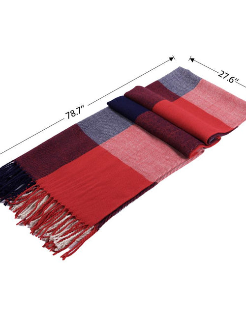 Load image into Gallery viewer, Women&#39;s Long Plaid Blanket Chunky Winter/Fall Warm Big Tartan Scarves
