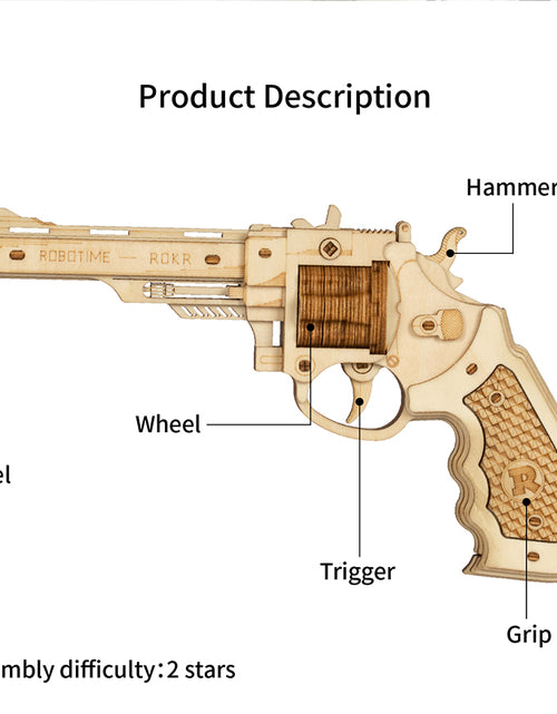 Load image into Gallery viewer, Robotime ROKR Revolver Gun Model Toys 3D Wooden Puzzle Games Crafts Gift For Children Kids Boys Birthday Christmas Gift Dropship
