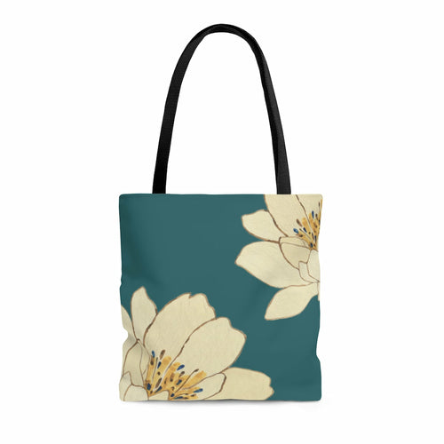 Load image into Gallery viewer, Green Floral Beach Shopper Tote Bag Medium
