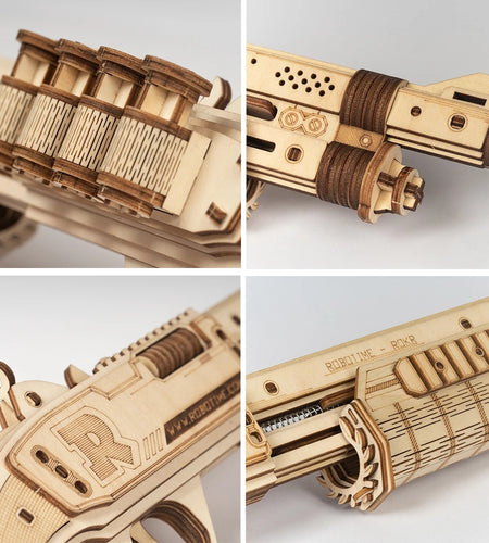 Robotime ROKR Revolver Gun Model Toys 3D Wooden Puzzle Games Crafts Gift For Children Kids Boys Birthday Christmas Gift Dropship