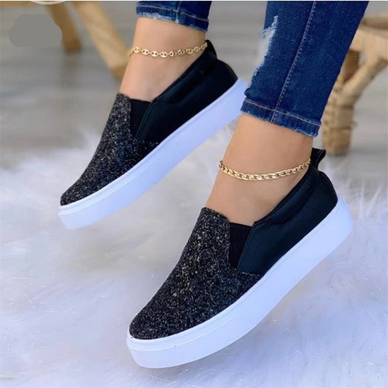 Moccasins Glitter Flat Female Loafers Shoes