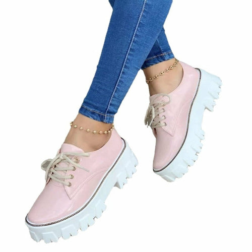 Load image into Gallery viewer, Thick Heel Increased Flat Platform Oxford Women Shoes
