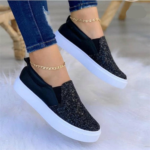 Moccasins Glitter Flat Female Loafers Shoes