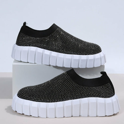 Load image into Gallery viewer, 2022 Bling Bling Female Mesh Platform Vulcanized Shoes
