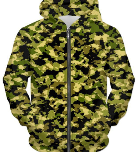 Camouflage UNISEX ZIP HOODIE