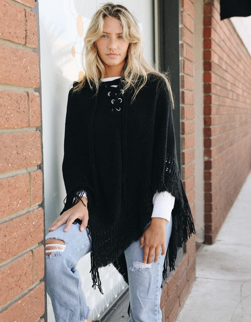 Load image into Gallery viewer, Classic Knit Hooded Poncho
