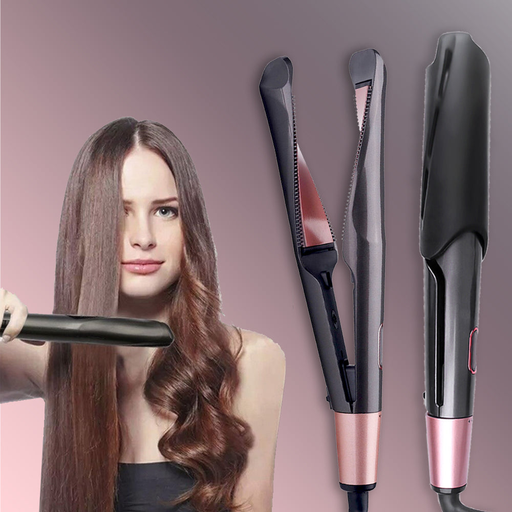2 in 1 Electric Hair Straightener Ceramic Curling Wand Iron Curler