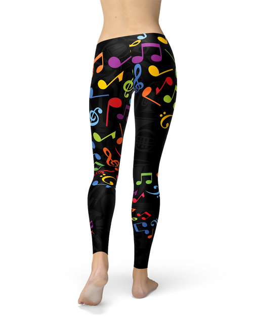 Load image into Gallery viewer, Colorful Music Notes Leggings
