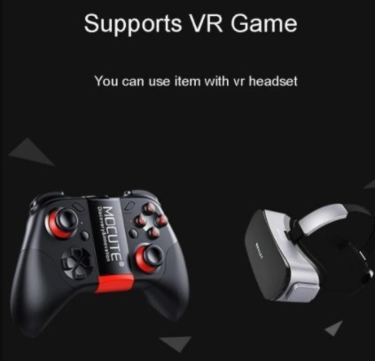 VR Gaming 3D Stereo Headset with Bluetooth Gaming Controller