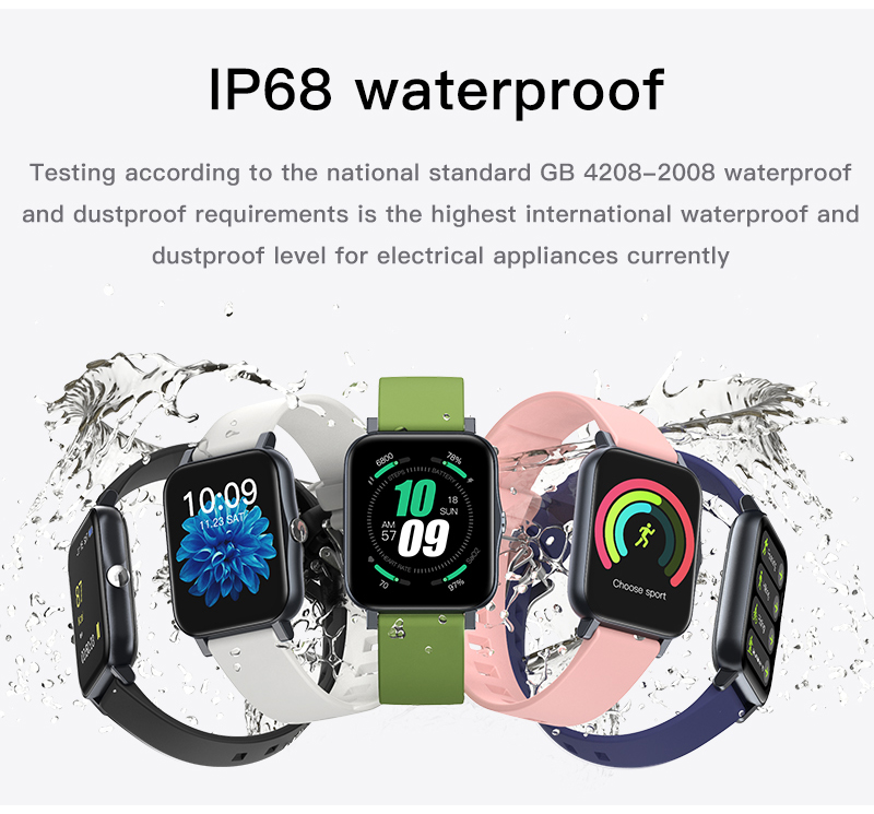 Waterproof Full Touch Screen Sport Bluetooth Smart Watch