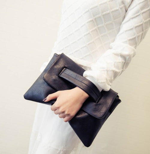 Load image into Gallery viewer, Women&#39;s Vegan Leather Envelope Clutch Bag
