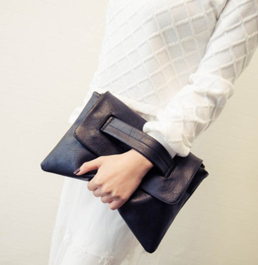 Women's Vegan Leather Envelope Clutch Bag