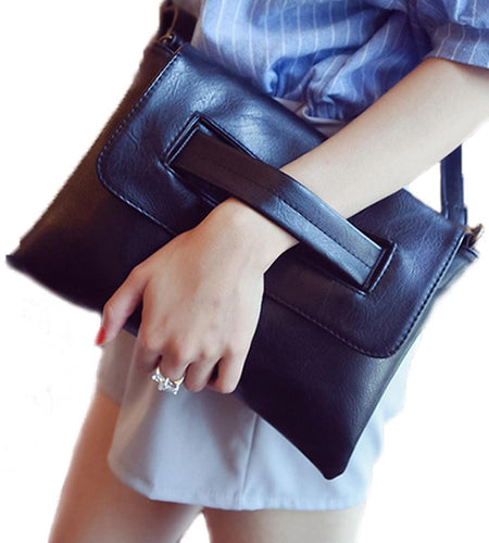 Women's Vegan Leather Envelope Clutch Bag