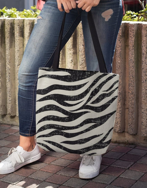 Load image into Gallery viewer, Double Sided Zebra Print Beach Shopper Tote Bag Medium

