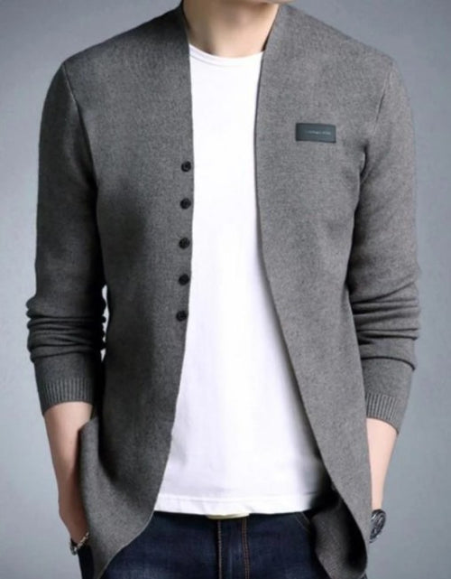 Load image into Gallery viewer, Men&#39;s Slim Fit Cardigan with Button Design
