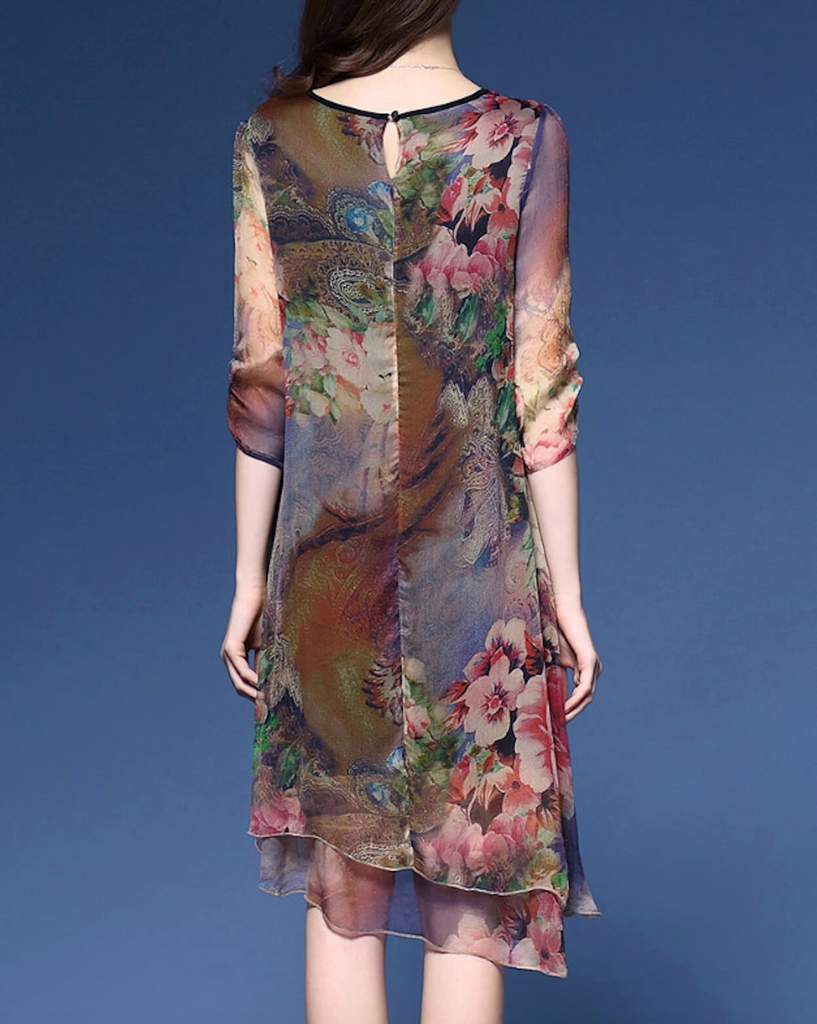 Women's Quarter Sleeve Floral Dress