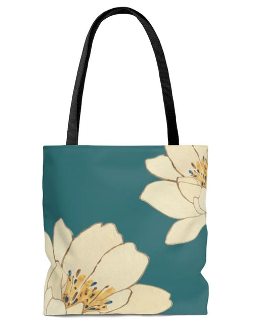 Load image into Gallery viewer, Green Floral Beach Shopper Tote Bag Medium

