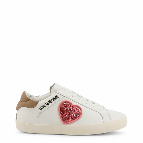 Love Moschino sneakers with pink sparkle hearts