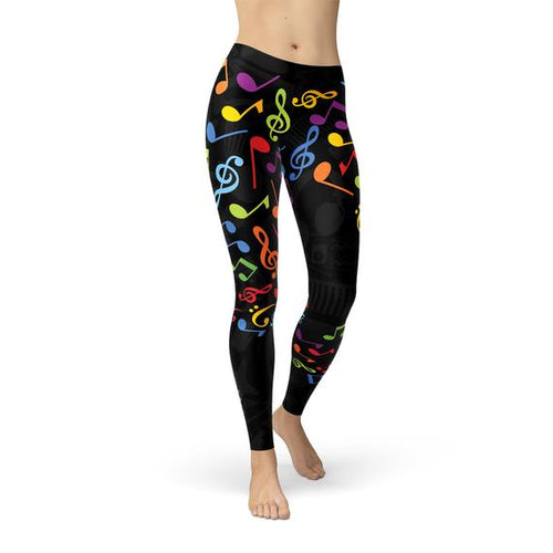 Load image into Gallery viewer, Colorful Music Notes Leggings
