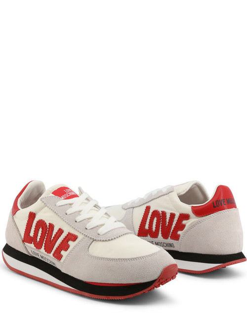 Load image into Gallery viewer, White Red Suede Sneakers
