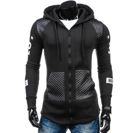 Men's Street Style Biker Zipped Up Hoodie