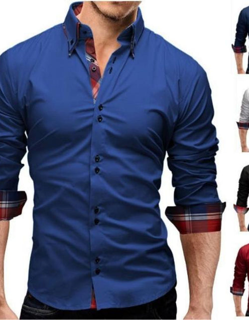 Load image into Gallery viewer, Men&#39;s Slim Fit Shirt with Dual Collar Design
