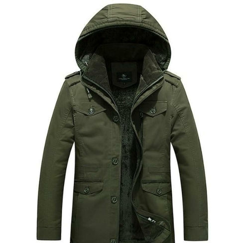 Load image into Gallery viewer, Men&#39;s Hooded Military Style Coat
