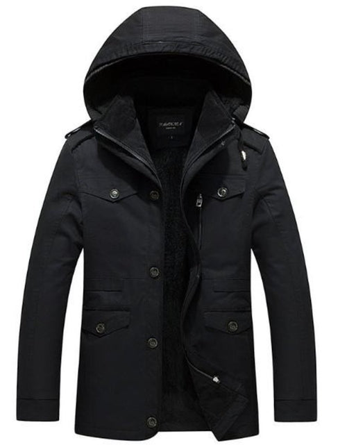 Load image into Gallery viewer, Men&#39;s Winter Hooded Coat with Inner fur Lining
